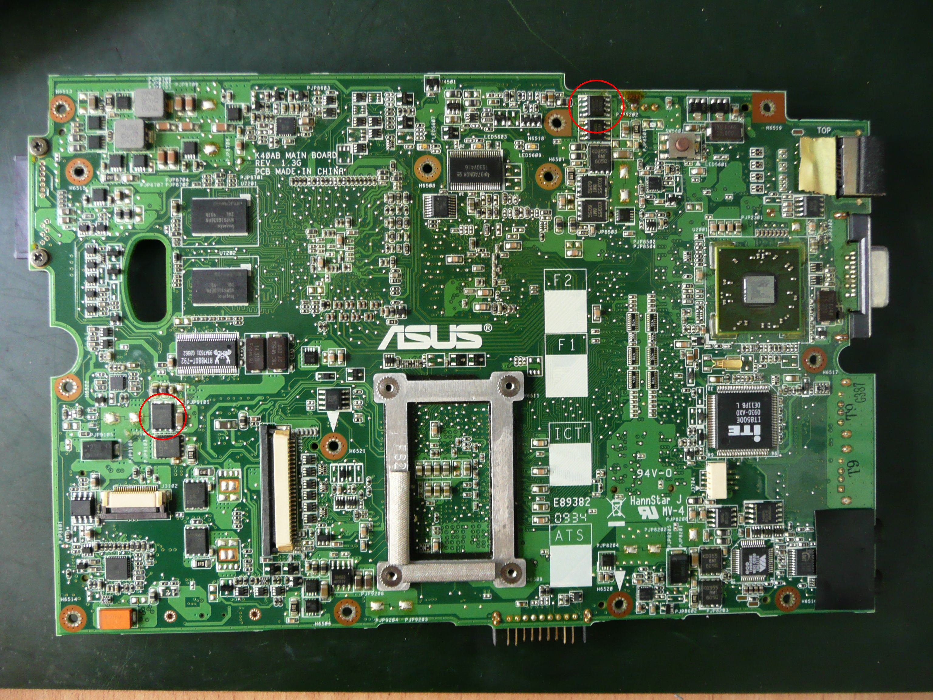 Asus K50AB - wymieniony IGP, teraz zwarcia • Forum ELVIKOM